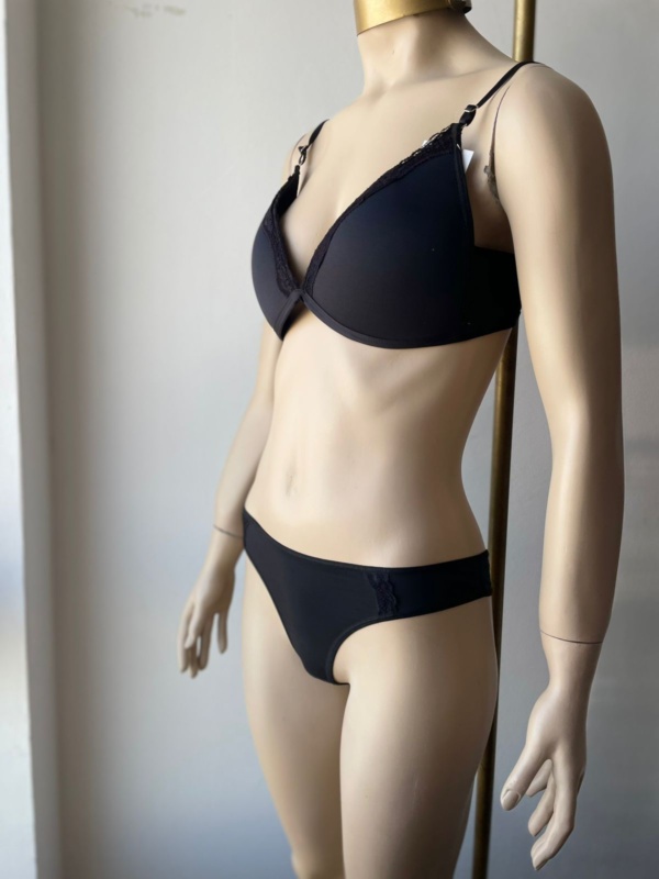 Conjunto triangulo soft microfibra – Negro