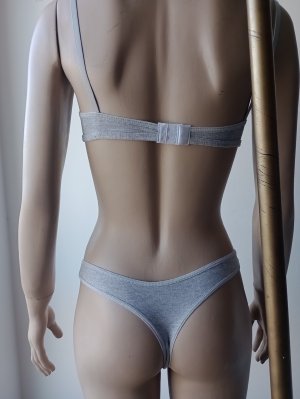 Conjunto triángulo soft algodón - Gris - Image 2