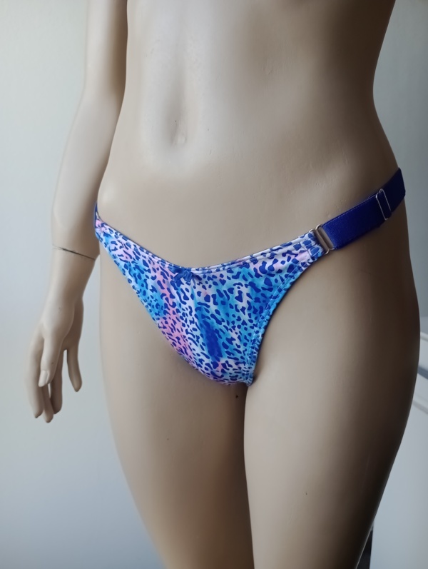 Bombi tela de bikini - Estampa animal print azul